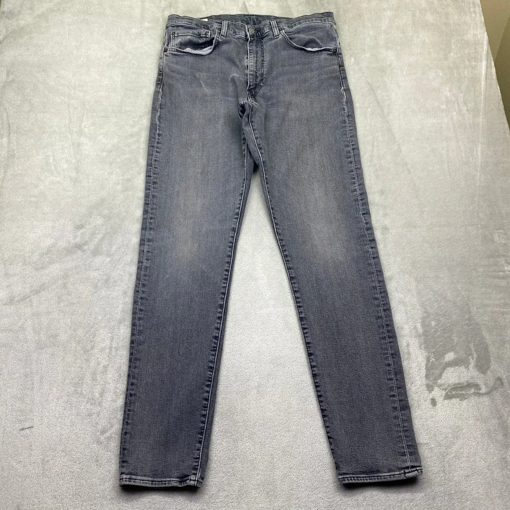 Levis‎ Premium 512 Slim Taper Jeans Mens Sz 34 Faded Black Denim Grunge Retro